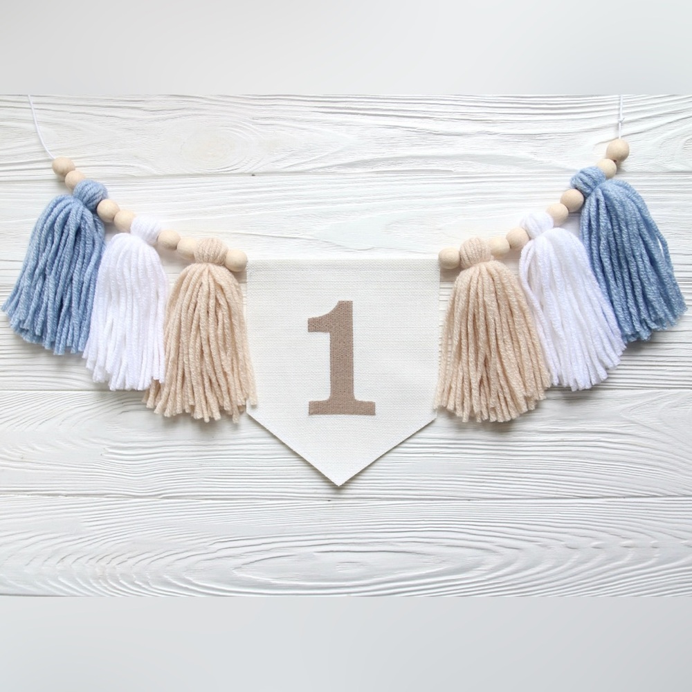 1st Birthday Boy High Chair ONE Banner
